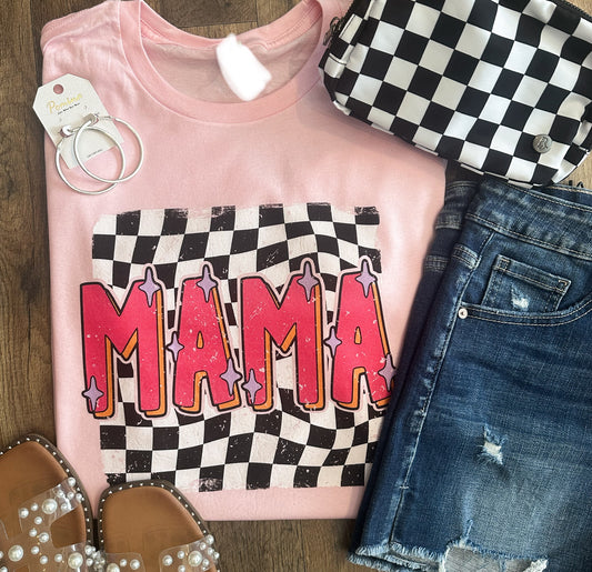 Retro Checkered Mama Tee