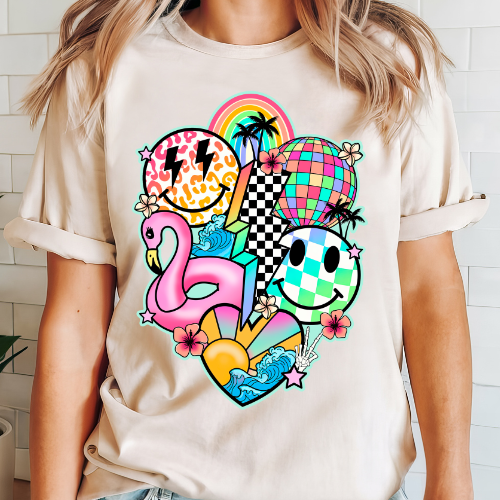 Retro Summer Collage Tshirt