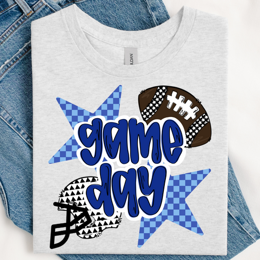 Checkered Game Day Tee- ROYAL